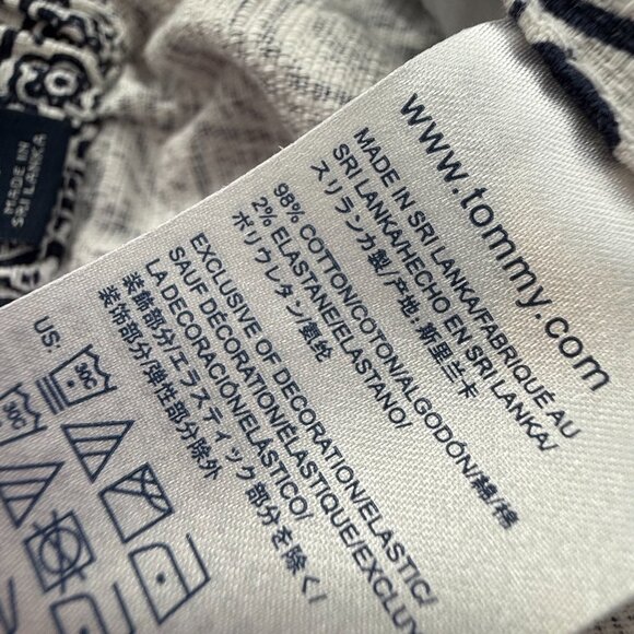 Tommy Hilfiger Pullover Skirt Size 4 Stretchy Waist Pockets Paisley Navy Blue & - Picture 5 of 13